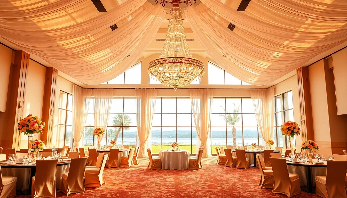 Veranstaltungsort almas event center mit eleganter Dekoration und einladender Atmosphäre.