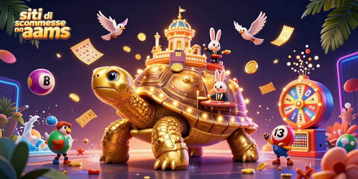Siti di scommesse non aams: illustrazione vivace con tortuga dorata e giochi d'azzardo