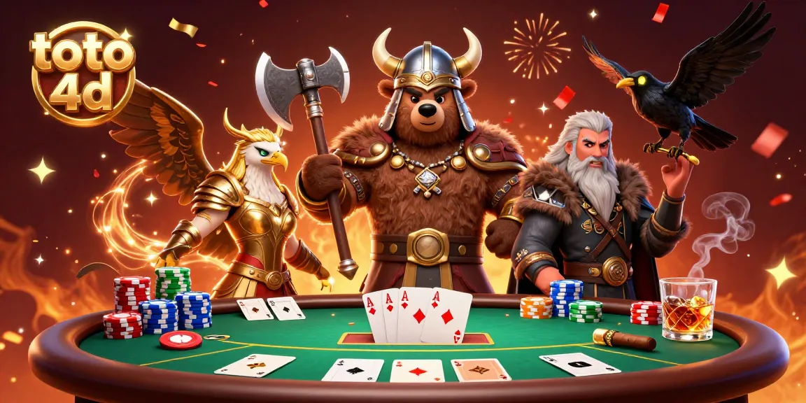 Experience winning with toto 4d in a vibrant poker scene featuring 3D characters and dynamic game elements.