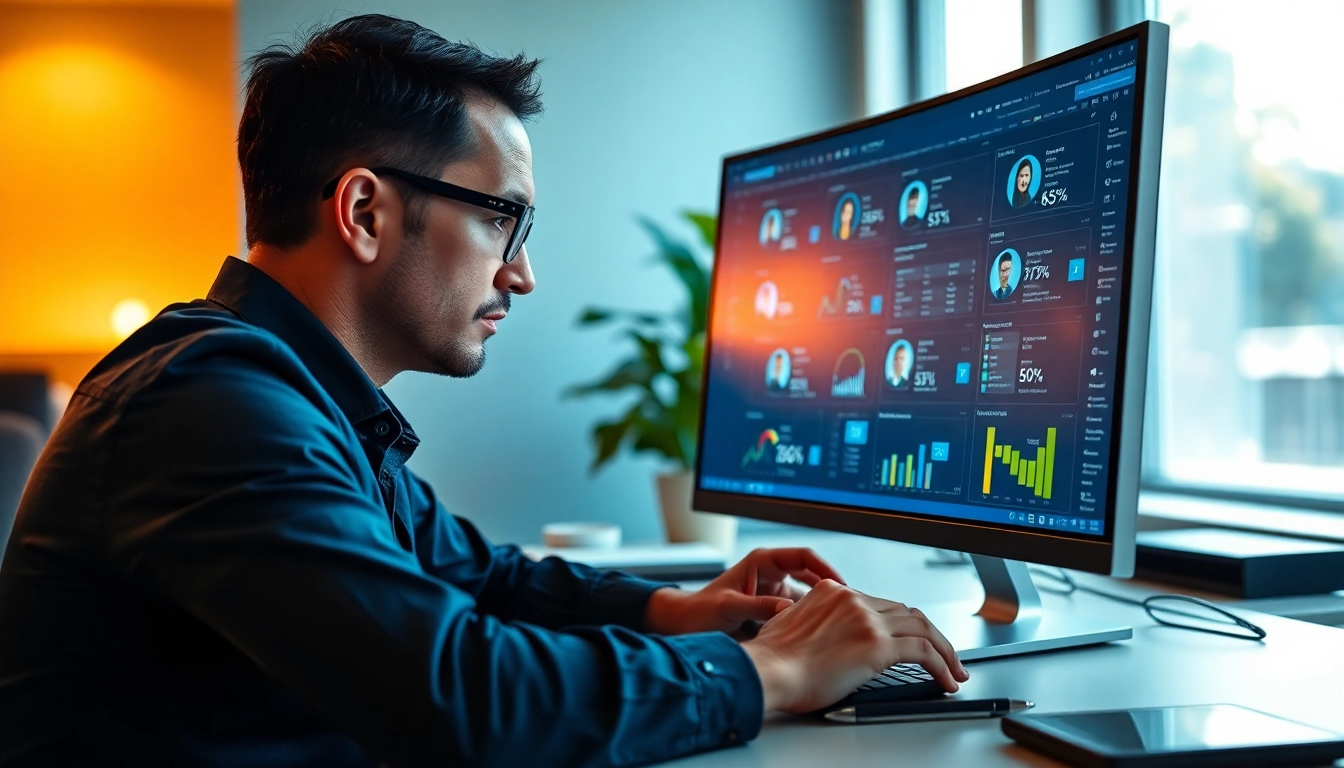 Analyze linkedin search data extraction results on a digital screen by a focused data analyst.