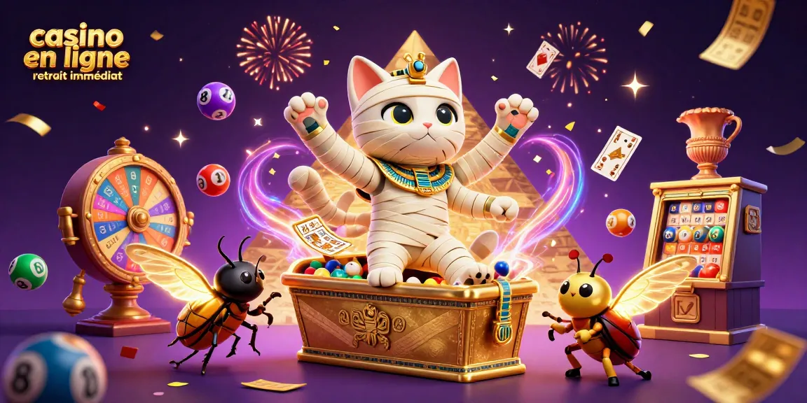 Profitez de la magie du casino en ligne retrait immédiat avec des personnages égyptiens au cœur d'une fête vibrante.