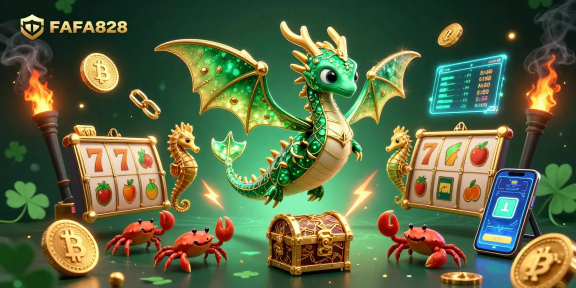 Experience thrilling slots and jackpots with FAFA828 in a vibrant 3D casino scene