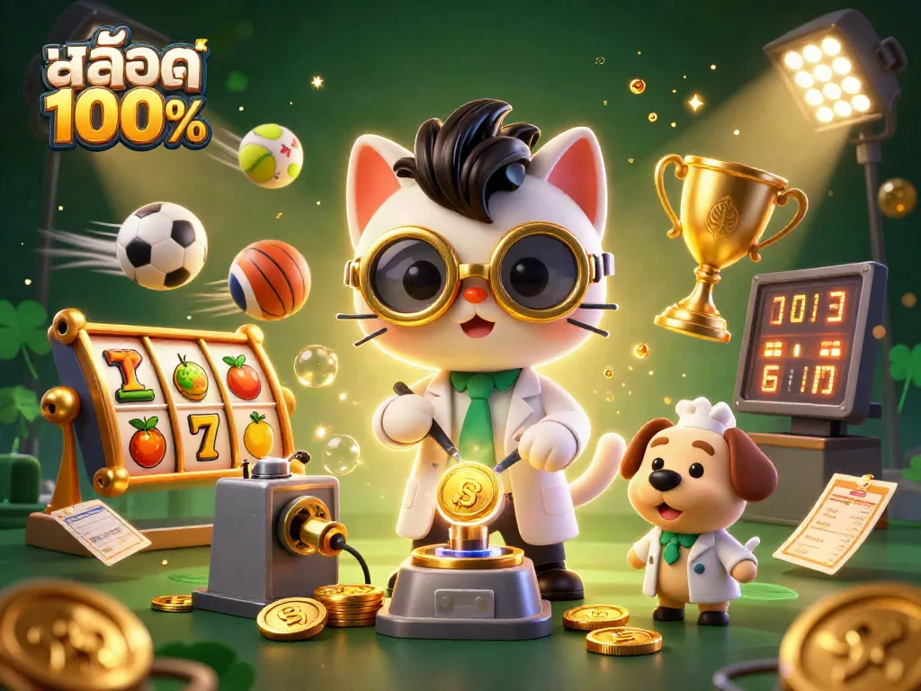 เล่นสล็อตเว็บตรง100% กับเครื่องสล็อตออนไลน์ที่น่าตื่นเต้นในภาพประกอบ 3D