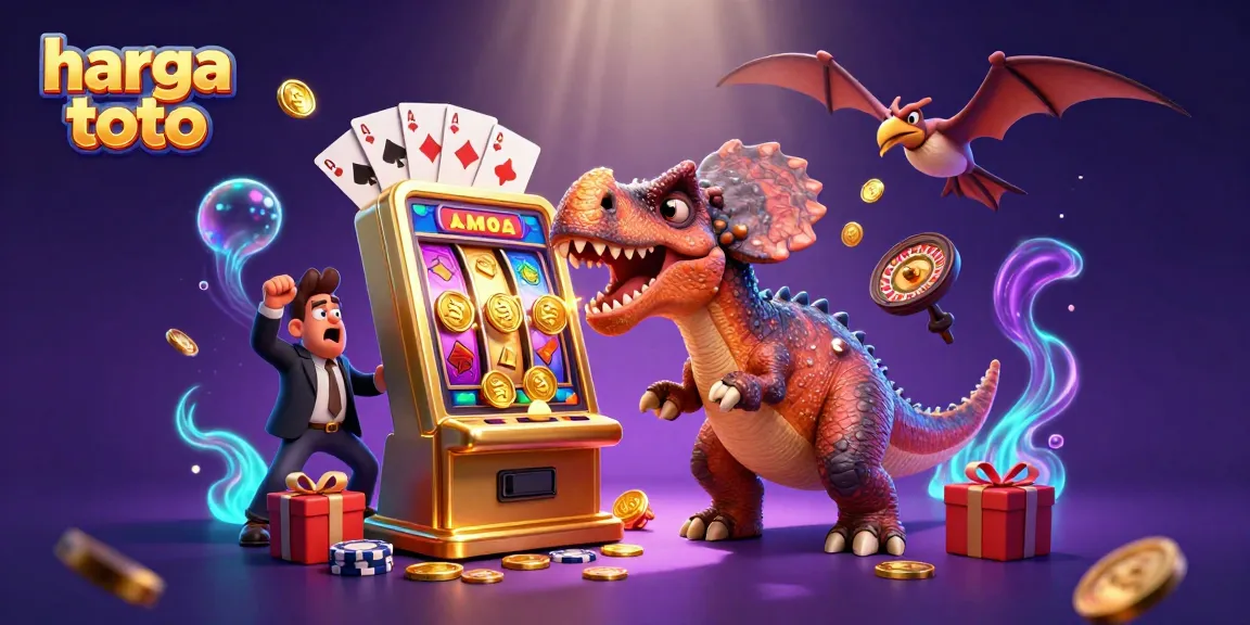 Experience the excitement of harga toto with a rich casino scene featuring dynamic characters and gaming elements.
