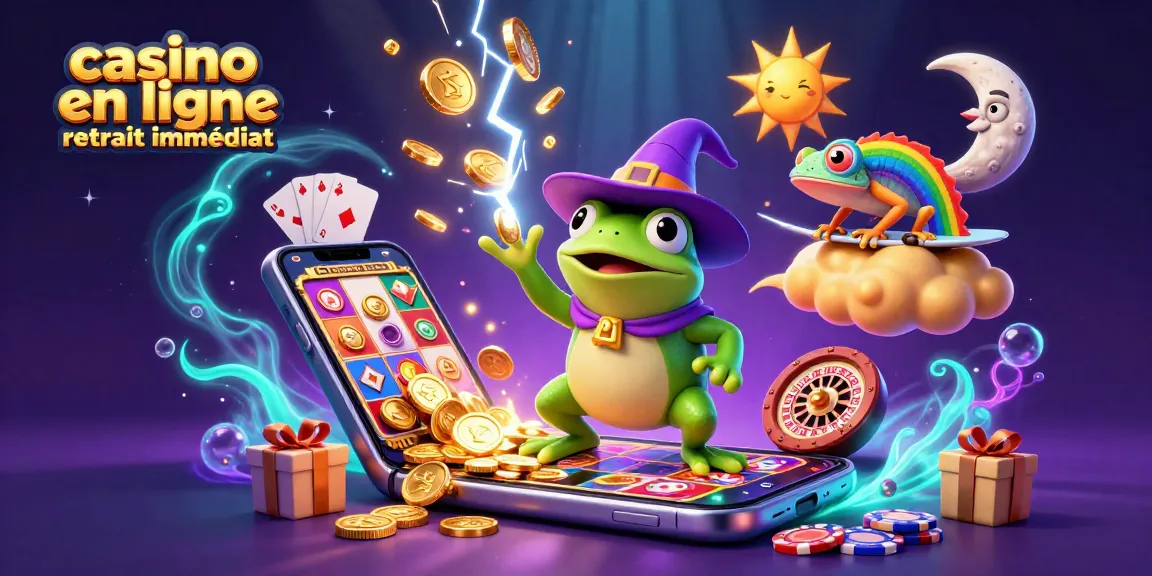Profitez d'une expérience de jeu inoubliable avec le casino en ligne retrait immédiat, entouré de pièces d'or.