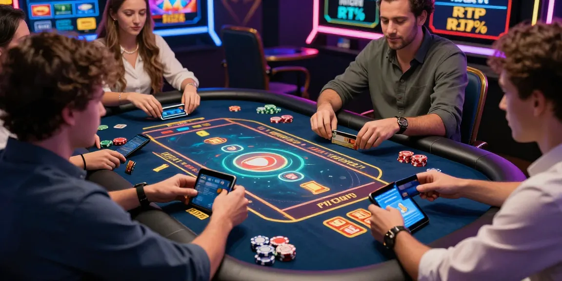 Players engaged at credit card casinos enjoying high RTP games in an exciting online environment.