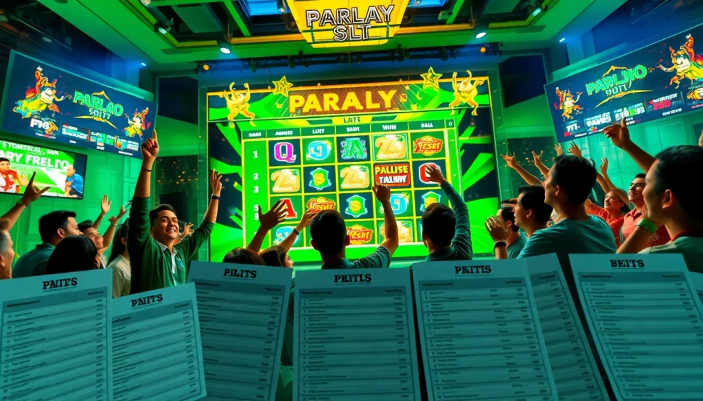 Menyajikan bandar bola parlay slot dalam suasana taruhan olahraga yang dinamis dan meriah.