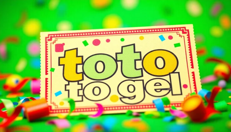 Memenangkan toto togel dengan tiket lotere yang berwarna cerah dan confetti.