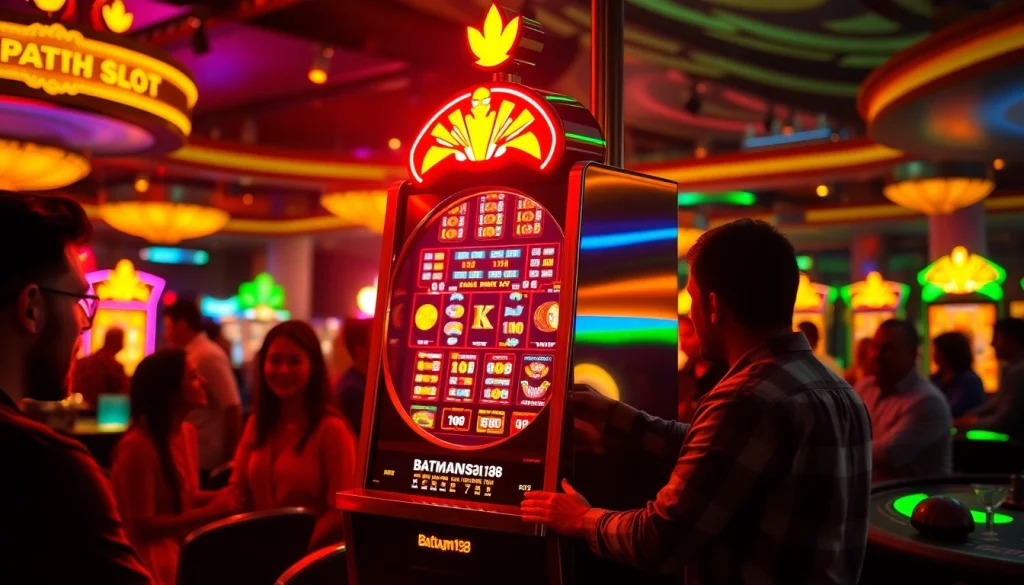 Permainan batman138 slot yang mengasyikkan di tengah suasana kasino yang ramai.