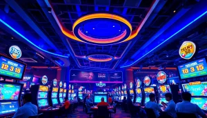 Menggambarkan bandar toto dengan pemain terlibat dalam permainan online, menawarkan pengalaman yang mendebarkan.