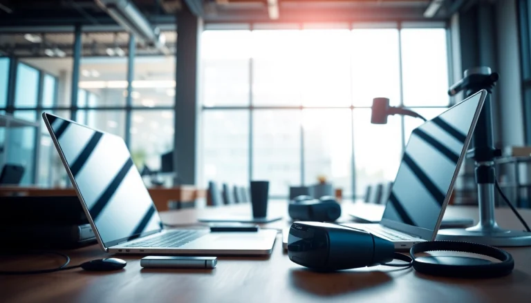 Showcasing advanced Technology tools and gadgets in a modern workspace, inspiring innovation.