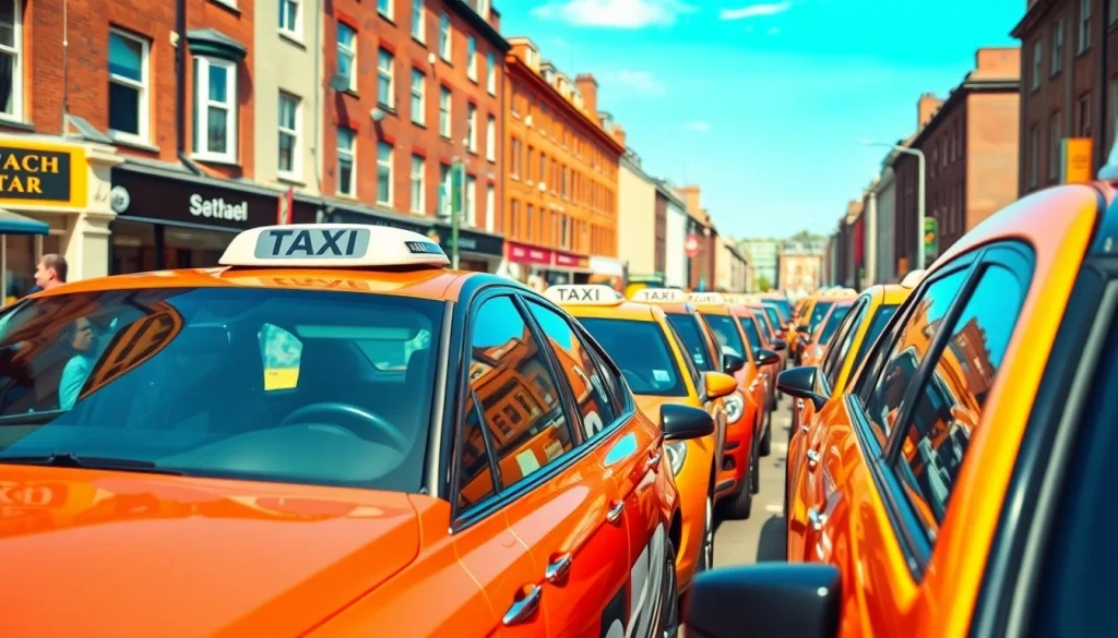 Efficient West bridgford Taxi service showcased in a vibrant urban environment.