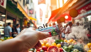 Die elf bar elfa mit verschiedenen Geschmacksrichtungen in einer lebhaften Stadtumgebung präsentieren.