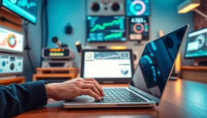 Showcase of technology in a modern workspace featuring innovative gadgets and a laptop.