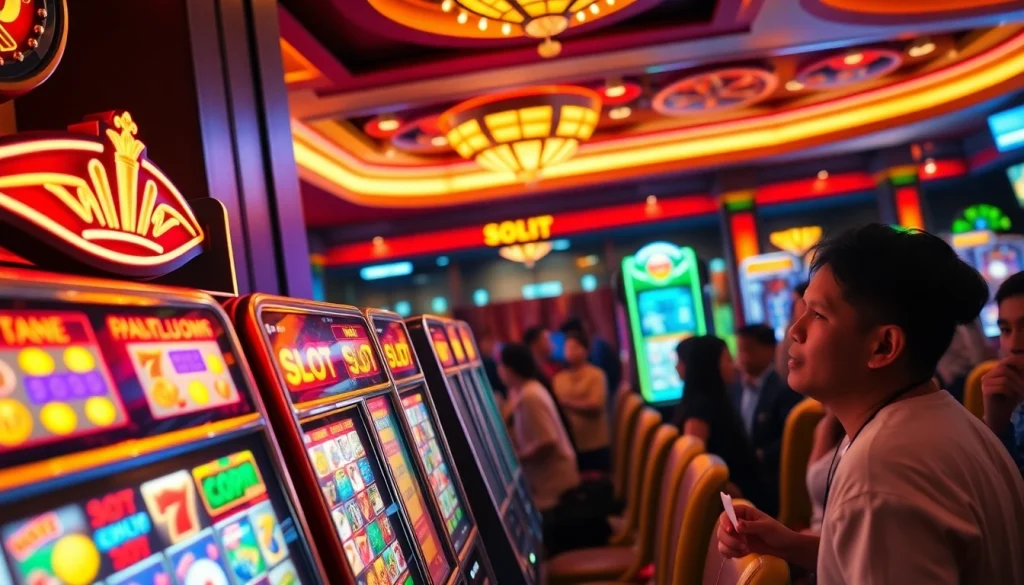 Menyaksikan pengeluaran hk hari ini slot pada mesin slot yang penuh warna dan lampu berkedip.