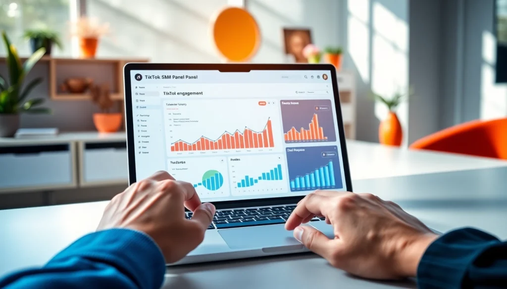 Engage with the TikTok SMM panel through an interactive digital marketing workspace.