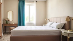 Materasso singolo comodo e moderno su un letto elegante, ideale per un sonno ristoratore.