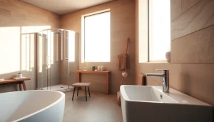 Entdecken Sie das elegante Sonni sanitär Badezimmer mit modernen Duschkabinen und stilvollen Armaturen.