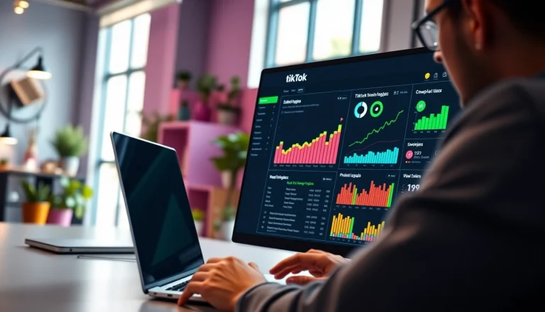 Engaging workflow with a TikTok SMM panel on display, showcasing analytics.