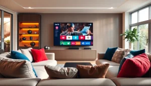 Engage with the iron tv pro interface in a stylish living room setting.