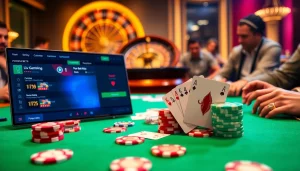 Experience a thrilling casino atmosphere with f8bet branding at the gaming table.