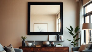 Enhance your interior with unique designs from https://merithome.co.uk showcasing a stunning handmade mirror.