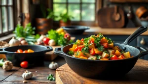Cook delicious meals with high-quality cast iron cookware NZ showcased in a rustic kitchen.