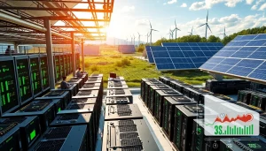 Free crypto mining facility using renewable energy sources with advanced technology.
