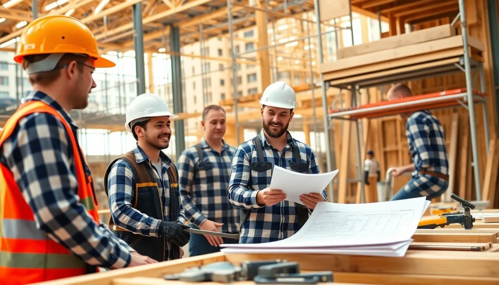 DAS 142 form in action at a construction site with apprentices working under guidance.