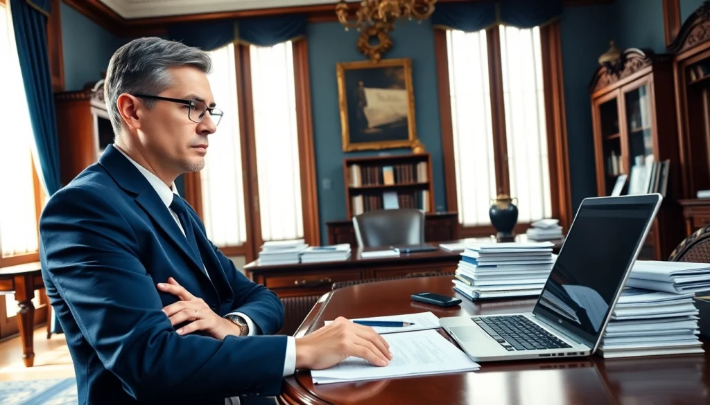 Traducteur italien certifié travaillant avec diligence dans un cadre de bureau professionnel.