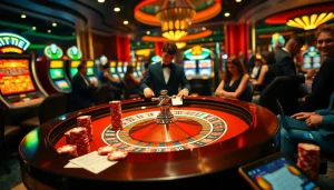 Players engaging at a roulette table in a luxurious casino, capturing the essence of new 66 gaming.