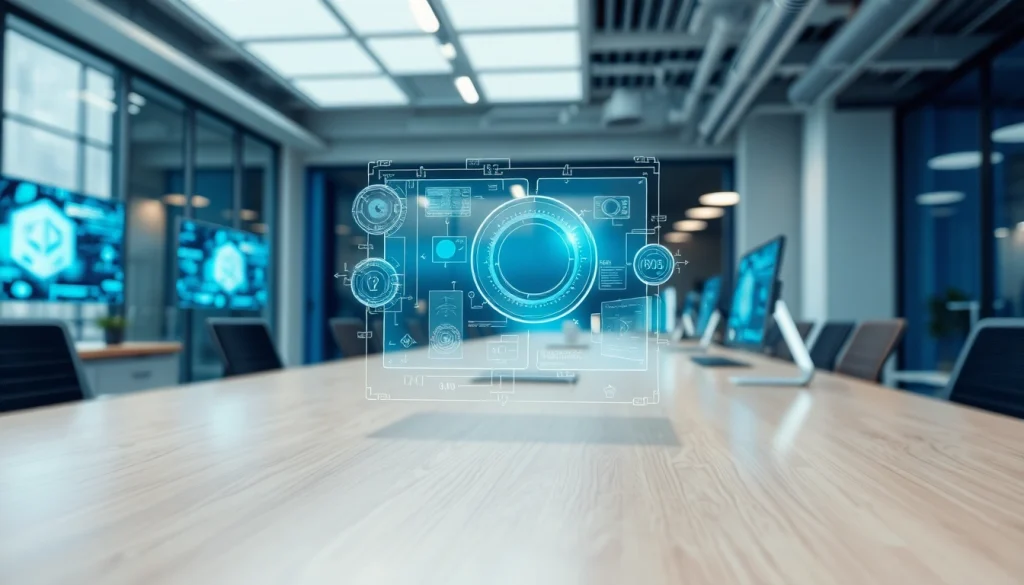 Engaging scene of an ar trigger showcased in a futuristic workspace with vibrant digital elements.