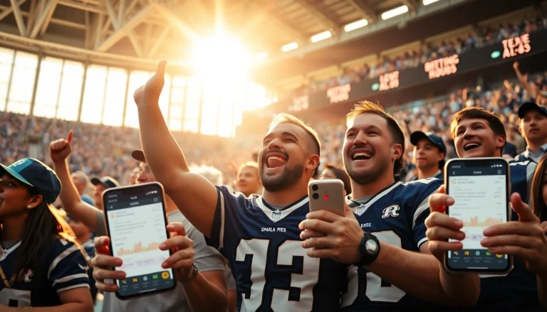 Engaged fans in Texas participating in sports betting during a live game.