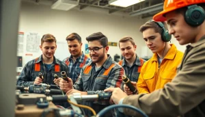 Aspiring electricians engaging in hands-on practice at an electrician trade school Colorado.