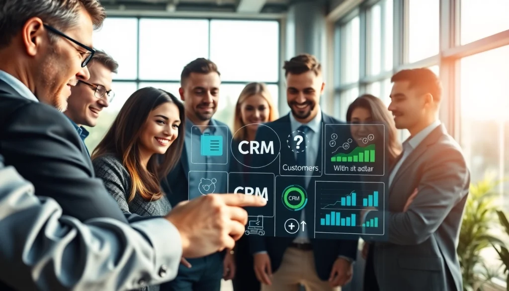 Learn what a CRM for WhatsApp is by visualizing a collaborative business team using digital tools.