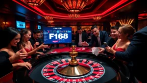 Players enjoy a thrilling roulette game while engaging with F168.COM's online platform.