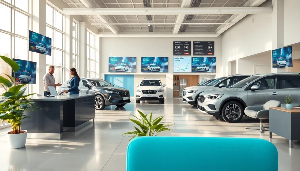 Chirie auto rental office in Chișinău showcasing modern cars and friendly staff.