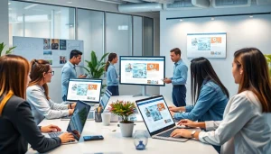 Professional website design team collaboration at a công ty thiết kế website.