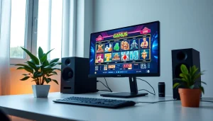 Walettoto menarik dengan tampilan desain workstation yang modern dan permainan slot digital.