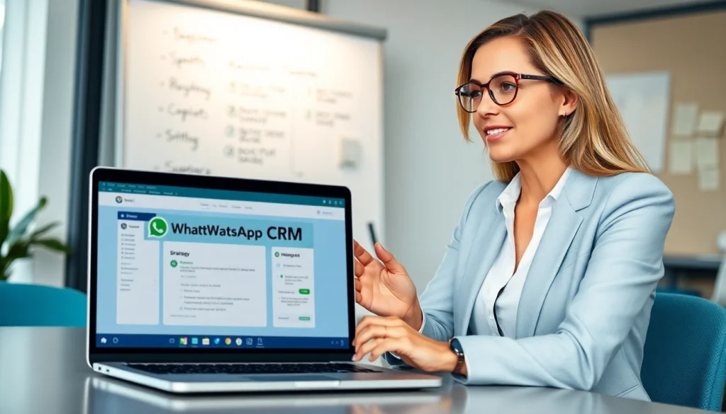 Understand What is a CRM for WhatsApp in a professional office setting with vibrant discussions.