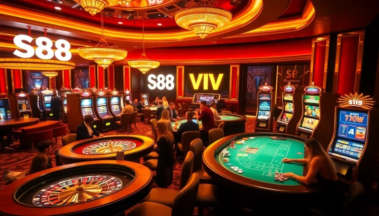 Experience the excitement of S88 VIP casino gaming with vibrant tables and thrilling players.