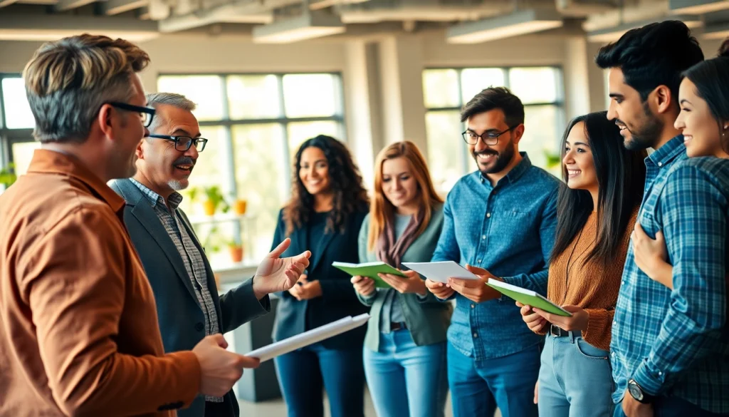 Participants engaging in a dynamic business coaching service session, fostering collaboration and growth.