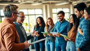Participants engaging in a dynamic business coaching service session, fostering collaboration and growth.