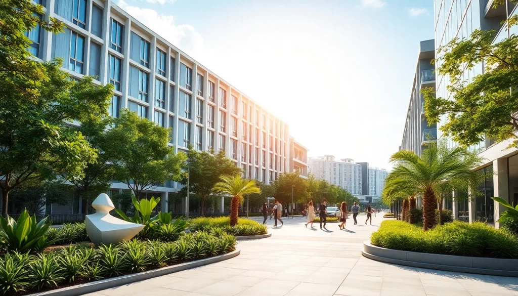 View of the vibrant Tampines EC with modern architecture and lush surroundings