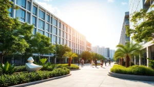 View of the vibrant Tampines EC with modern architecture and lush surroundings