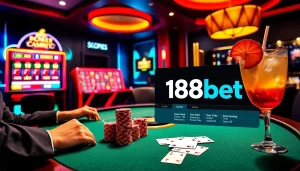 Experience the thrill of betting at 188bet with vibrant casino visuals and exciting gaming opportunities.
