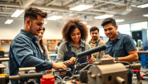 Students collaborating in trade schools Oahu, showcasing hands-on learning and vibrant classroom environments.