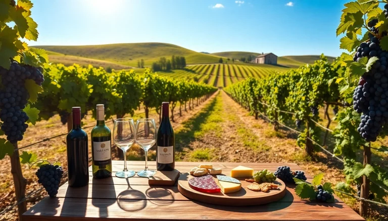 Enjoying local wines at Clarksburg wineries with scenic vineyard backdrop.