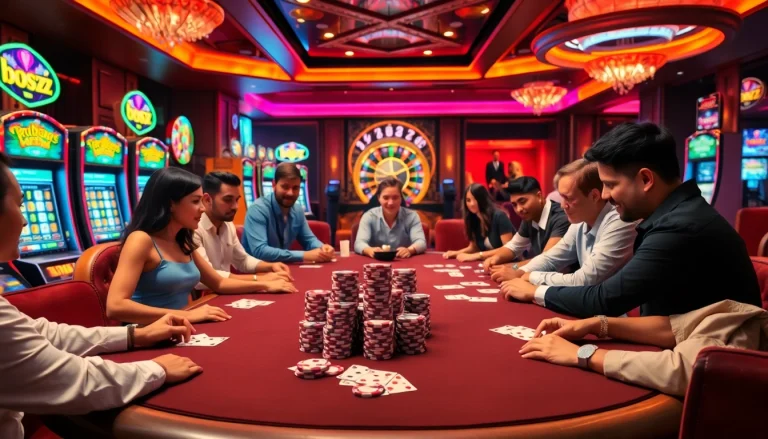 Experience the thrill of b52 high-stakes poker with vibrant casino visuals and engaging gameplay.