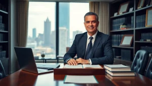 Eminent domain lawyer working in a professional office, demonstrating legal expertise and commitment.